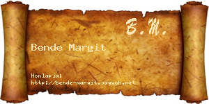 Bende Margit névjegykártya